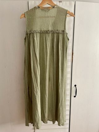Chaleco largo verde Stradivarius Talla M
