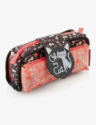 Estuche portatodo escolar Oh My Cat Cierre Decorat