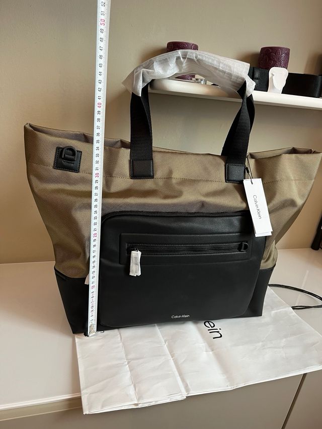 Borsa Calvin Klein Tote Beige/Nero