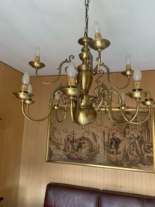 Lampadario Olandese 12 Luci Ottone