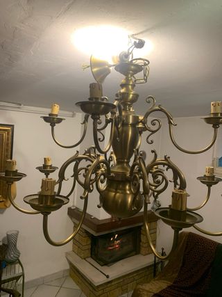 Lampadario Olandese 12 Luci Ottone