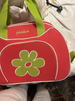 Bolsa de viaje Jaslen rosa y verde