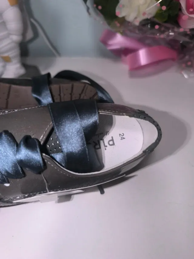 Zapatos niña charol gris talla 24