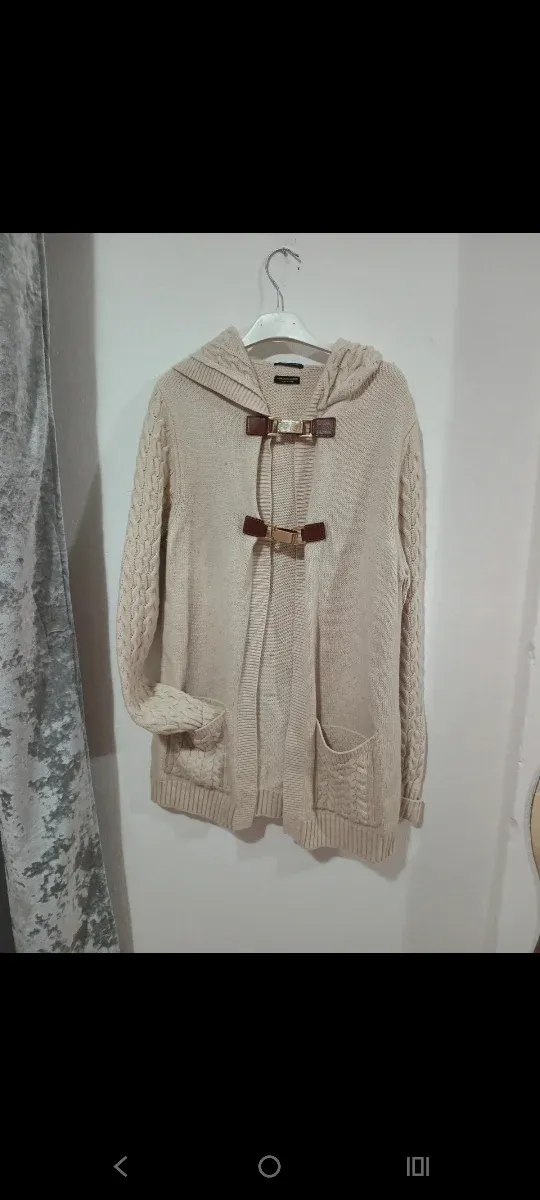 Cárdigan Massimo Dutti Beige Mujer