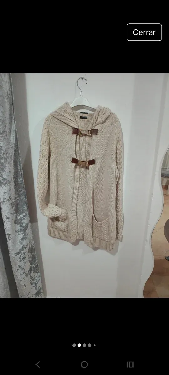 Cárdigan Massimo Dutti Beige Mujer