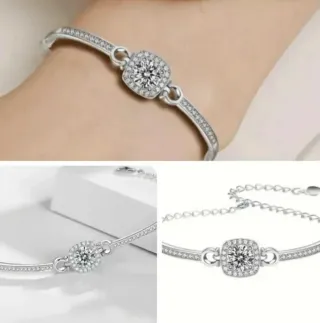 Pulsera Plata y Moissanita 1CT