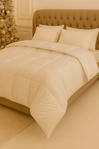 Piumino invernale anallergico beige/bianco