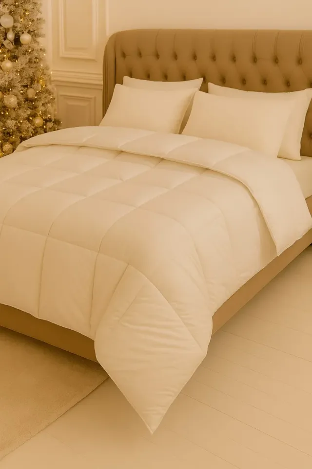 Piumino invernale anallergico beige/bianco