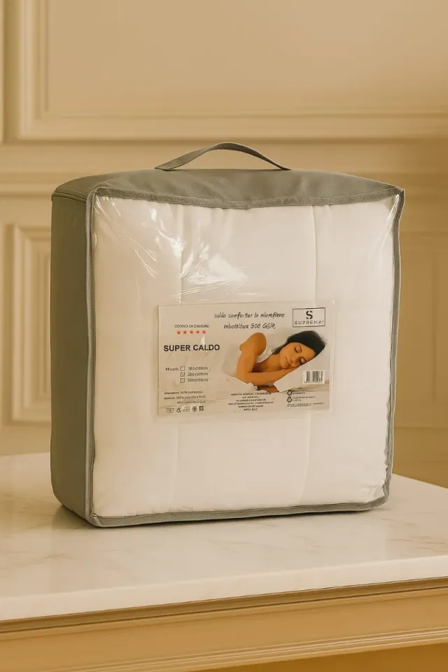 Piumino invernale anallergico beige/bianco