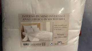 Piumino invernale anallergico beige/bianco