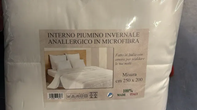 Piumino invernale anallergico beige/bianco
