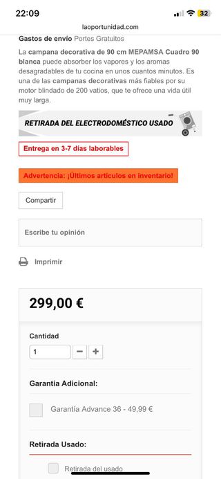 Campana Extractora Mepamsa Cristal Blanca