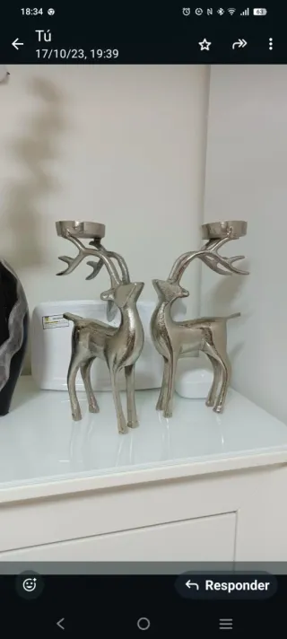 Adorno Navideño Reno, Regalo y Campana