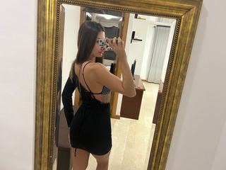 Vestido fiesta asimétrico pedrería, de boutique