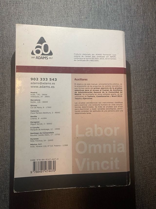 Psicotécnicos Auxiliares de la comunidad de Madrid