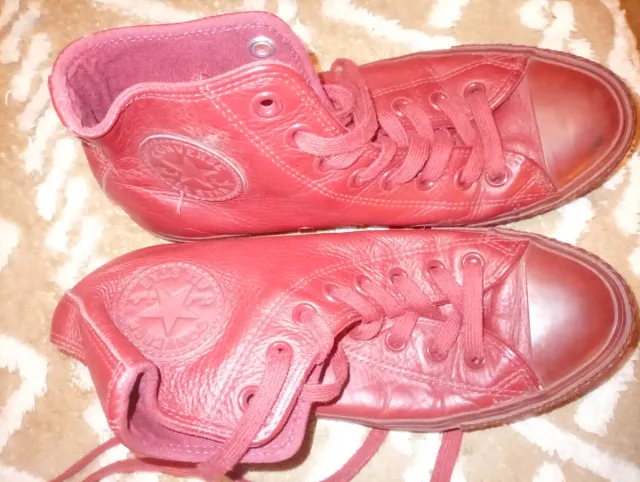 Zapatillas Converse Rojas Piel Mujer