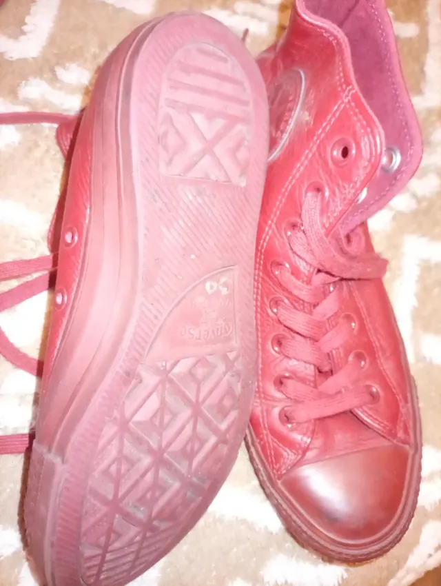 Zapatillas Converse Rojas Piel Mujer