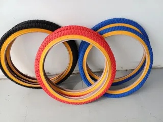 Neumáticos BMX Old School (Rojo, Azul, Negro)