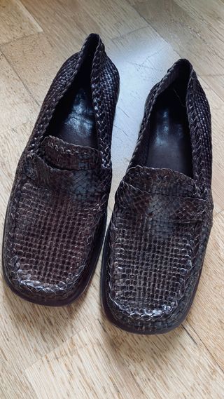 Zapatos de piel trenzada talla 36