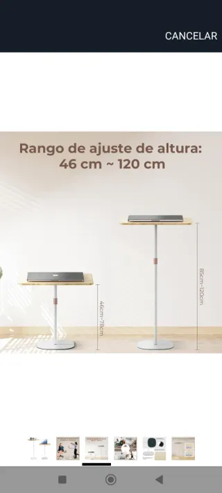 Mesa auxiliar para portátil con pie regulable