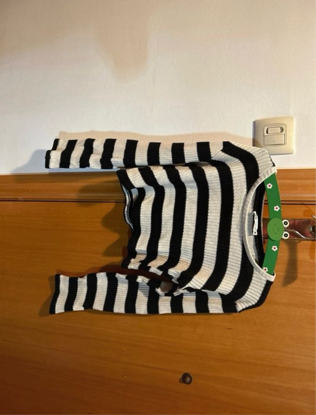 top manga larga rayas Zara