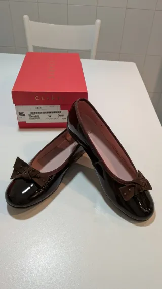 Clarys francesitas charol marrón talla 37