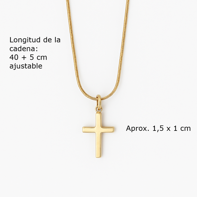 Colgante Cruz Dorada – Fe, Luz y Elegancia