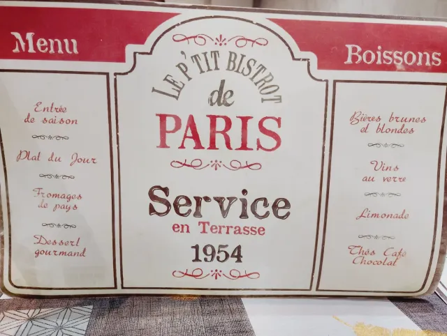 Manteles Plástico Vintage Menu Paris