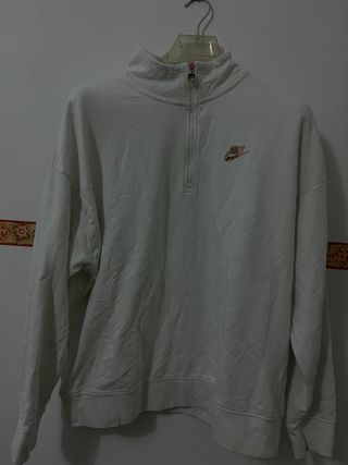 Felpa Nike bianca con zip