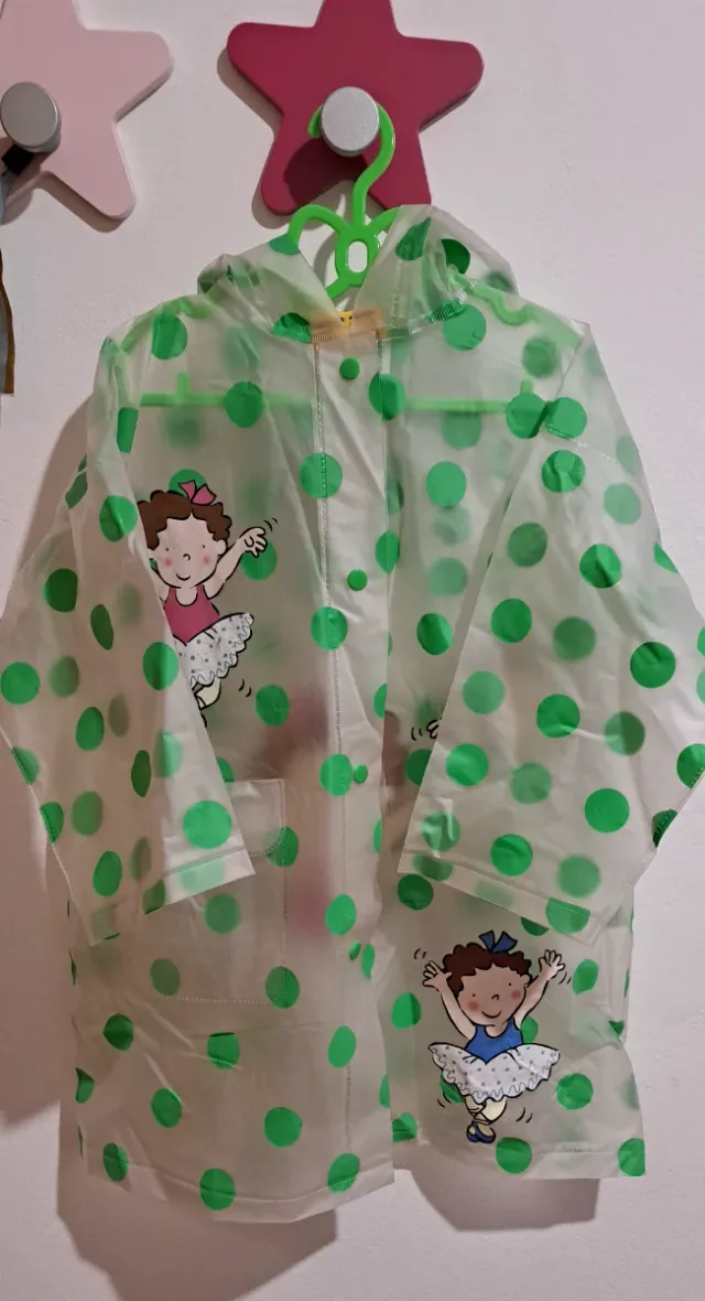 Chubasquero impermeable niña lunares talla 2