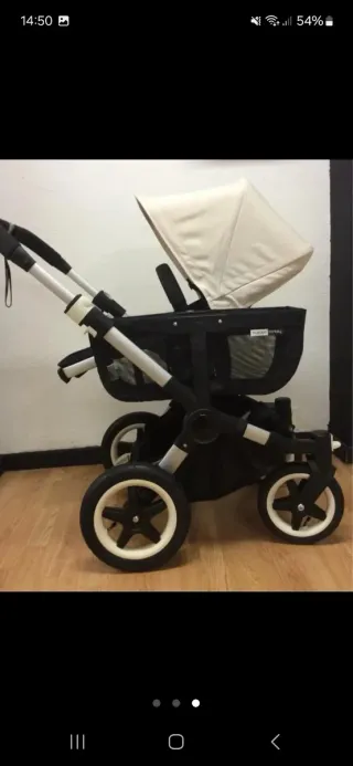 Carrito Gemelar Bugaboo Beige y Negro