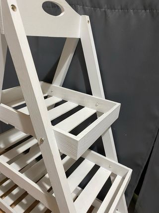 Estantería Escalera Madera Blanca
