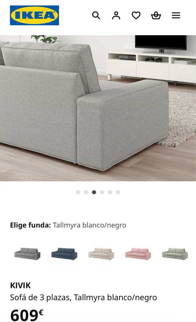 Sofá KIVIK 3 plazas gris