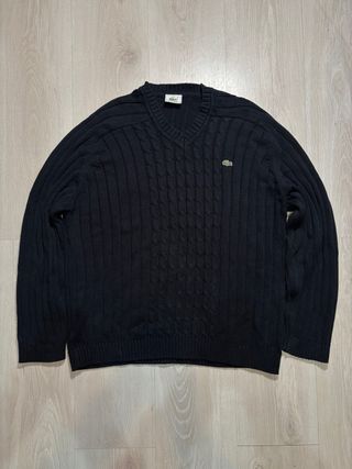 Jersey Lacoste Azul Marino Cable Knit Vintage