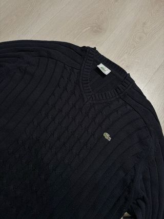 Jersey Lacoste Azul Marino Cable Knit Vintage
