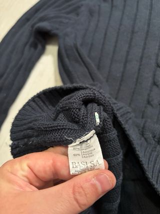 Jersey Lacoste Azul Marino Cable Knit Vintage