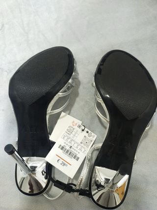 Sandalias Zara Talla 38 Plata