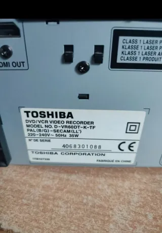Toshiba D-VR60DT-K-TF VHS/DVD Recorder HDMI