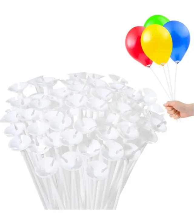 25 Soportes para Globos Blancos