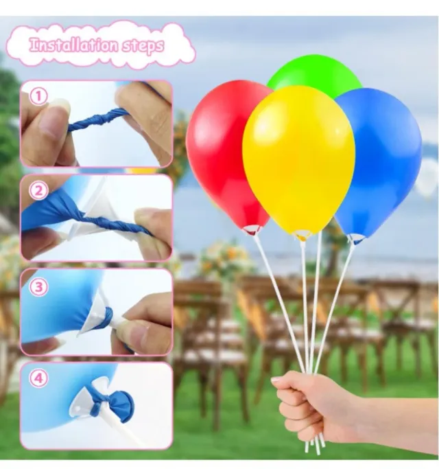 25 Soportes para Globos Blancos