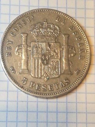 5 Pesetas Alfonso XIII 1888 Plata