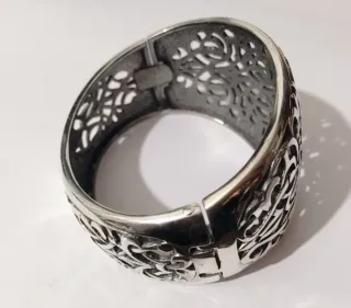 Pulsera Plata Sólida Diseño Calado