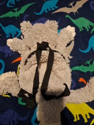 Mochila Osito Peluche Gris para niños