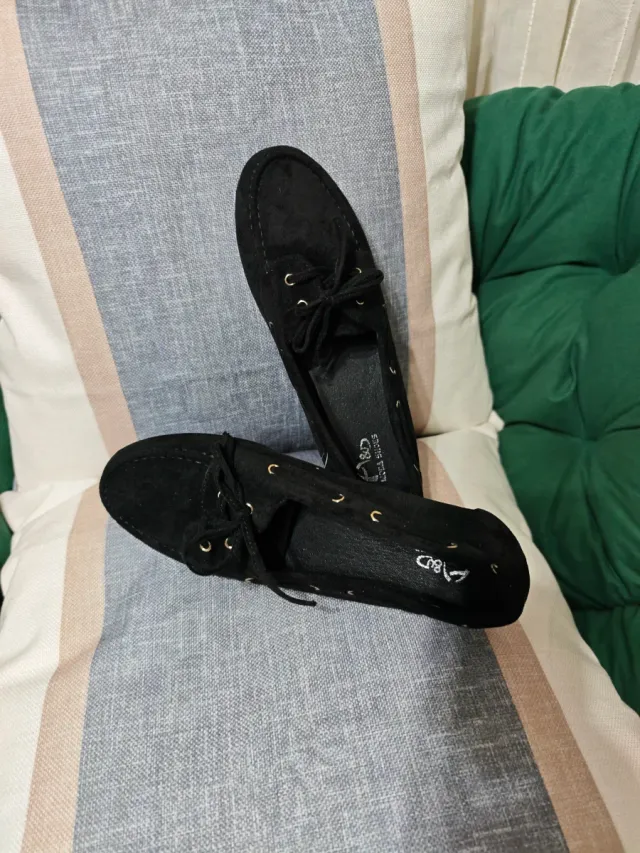 Mocasines negros de ante