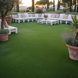 Césped artificial reutilizado