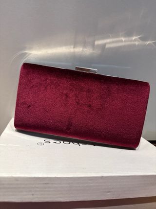 Zapatos y bolso terciopelo burdeos