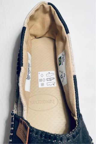 Alpargatas Havaianas Rayas Beige y azul