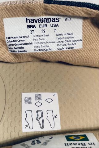 Alpargatas Havaianas Rayas Beige y azul