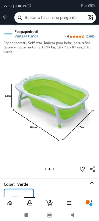 Bañera plegable Foppapedretti 15 kg