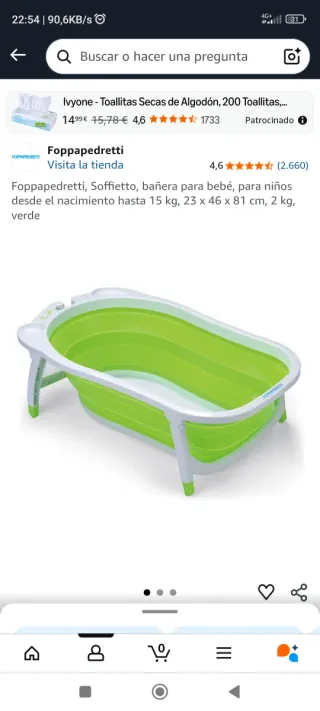Bañera plegable Foppapedretti 15 kg